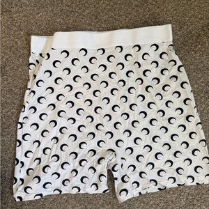 Marine Serre White and Black Crescent Moon Bike Shorts